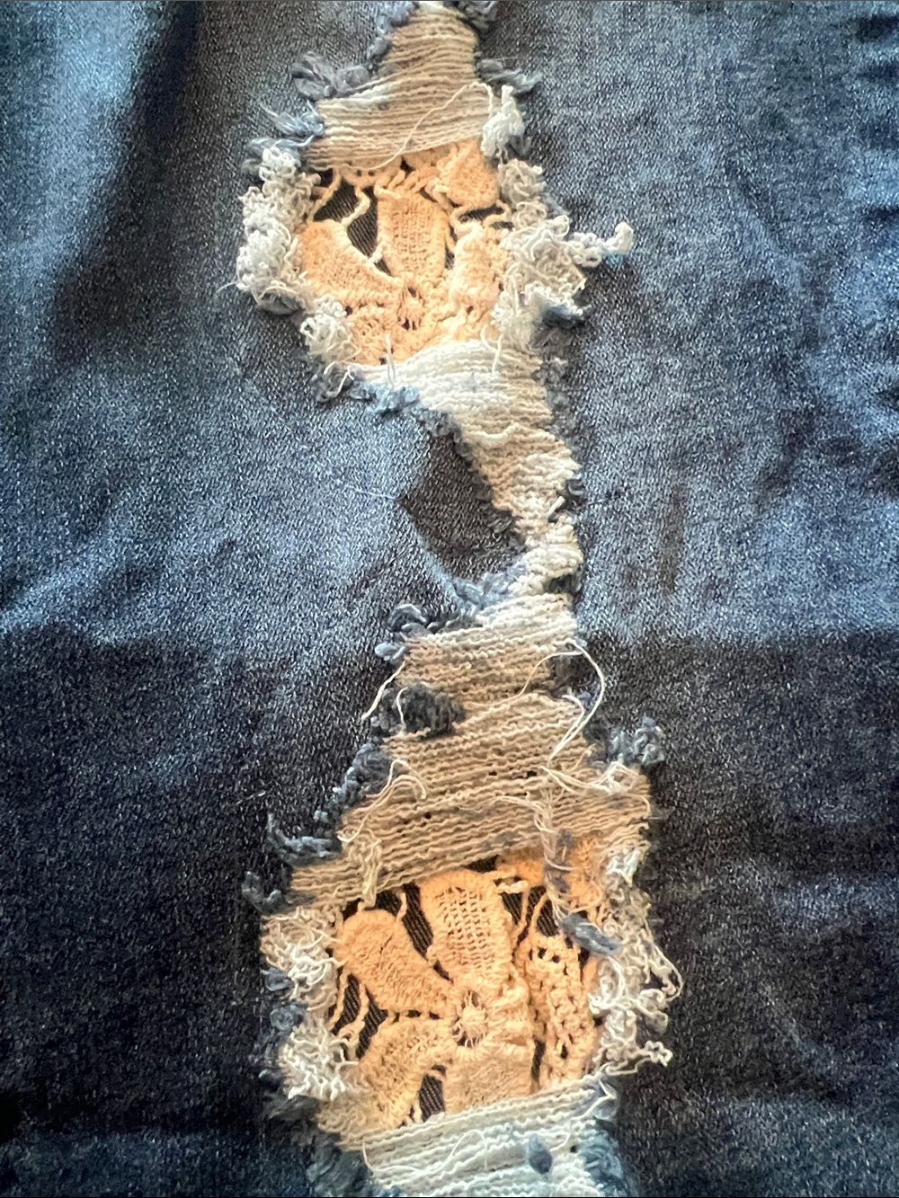 Judy Blue Distressed Dark Blue skinny Jeans with lace detail size 16w - Picture 4 of 6